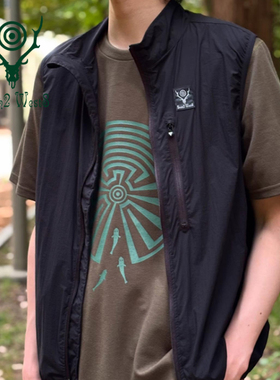 日本SOUTH2WEST8夏季休闲潮流圆领经典鳟鱼迷宫速干印花短袖T恤