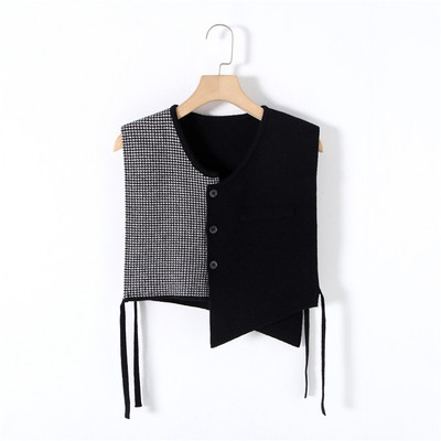 秋季小马甲针织外搭披肩单排扣