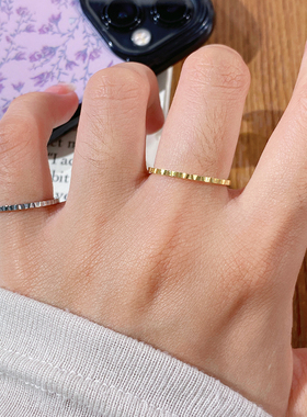 小众窄版碎冰冰戒指尾戒女小指