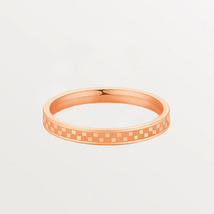 棋盘格戒指尾戒小指女情侣对戒情人节礼物送女友不褪色特小3号4码