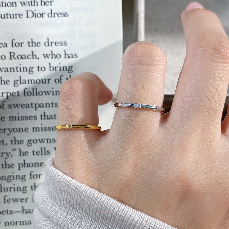 高版本18k单钻戒指尾戒