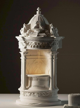 欧式建筑结婚礼物融蜡灯无火香薰装饰氛围摆件生日圣诞节女生