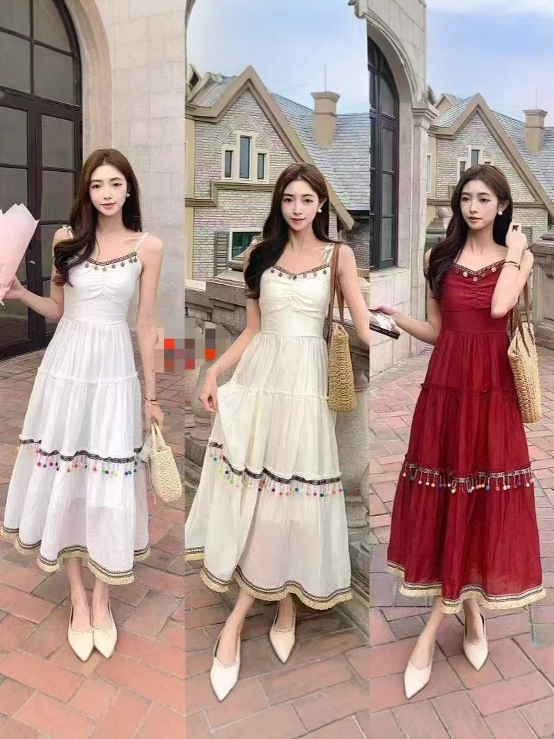 新品2026夏季小清新小个子女生可爱温柔系棉质民族风可调节肩带裙,女装/女士精品,大码连衣裙,淘宝优惠券,粉丝福利购,淘宝优惠卷