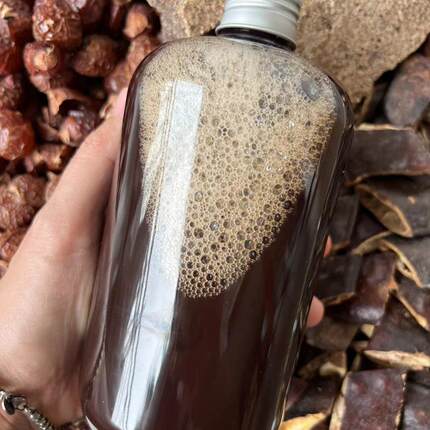 新手别拍植物泡泡（无发泡剂）无患子皂角洗发水无硅油无香精去油