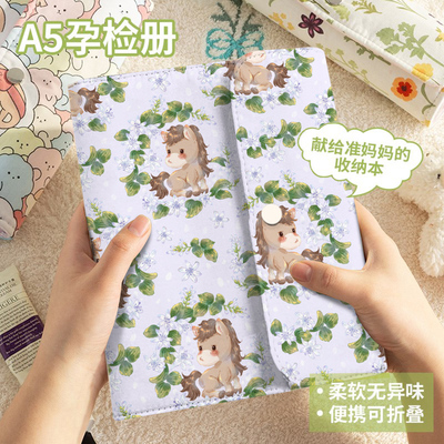 马宝宝布艺产检收纳册孕检包资料记录收纳怀孕孕期检查必备用品档案册报告单收纳袋孕妈孕妇b超建档手册本