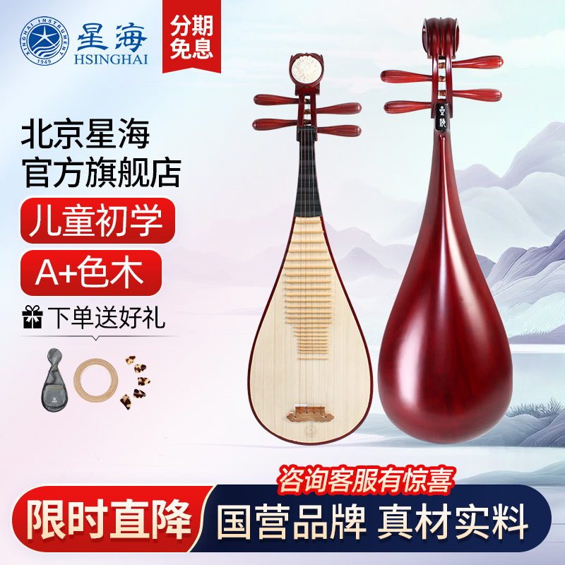 星海儿童琵琶8D01民族乐器初学者成人演奏专业硬木小琵琶入门8971