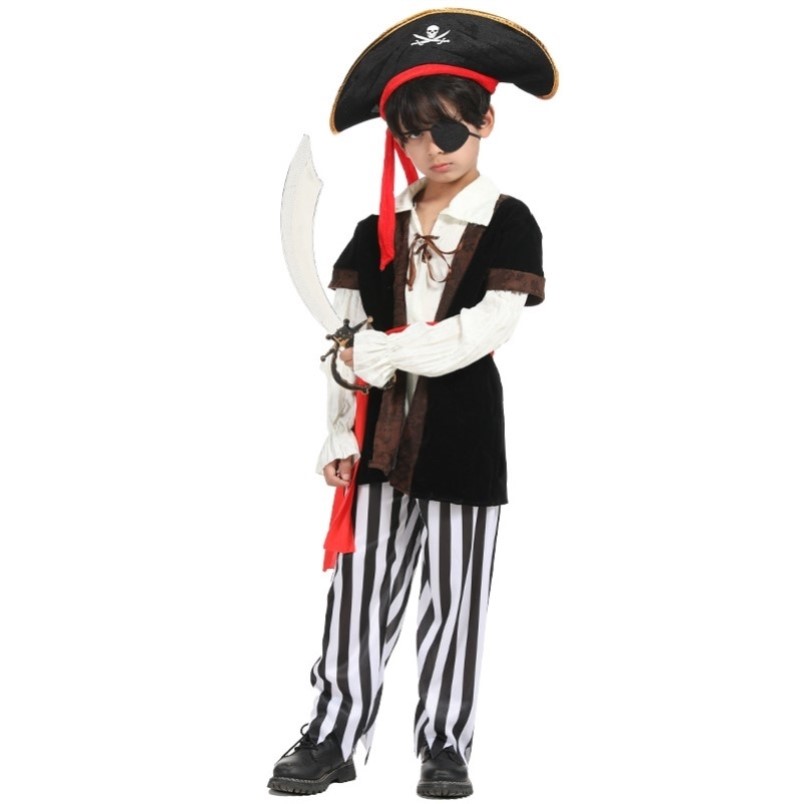 万圣节儿童服杰克海盗船长聚会派对演出表演服帽子幼儿园cosplay