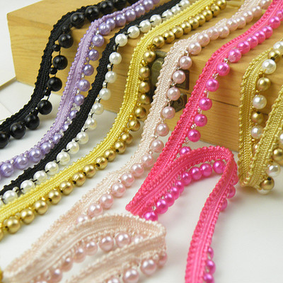 珍珠花边DIY手工钉珠婚纱装饰条