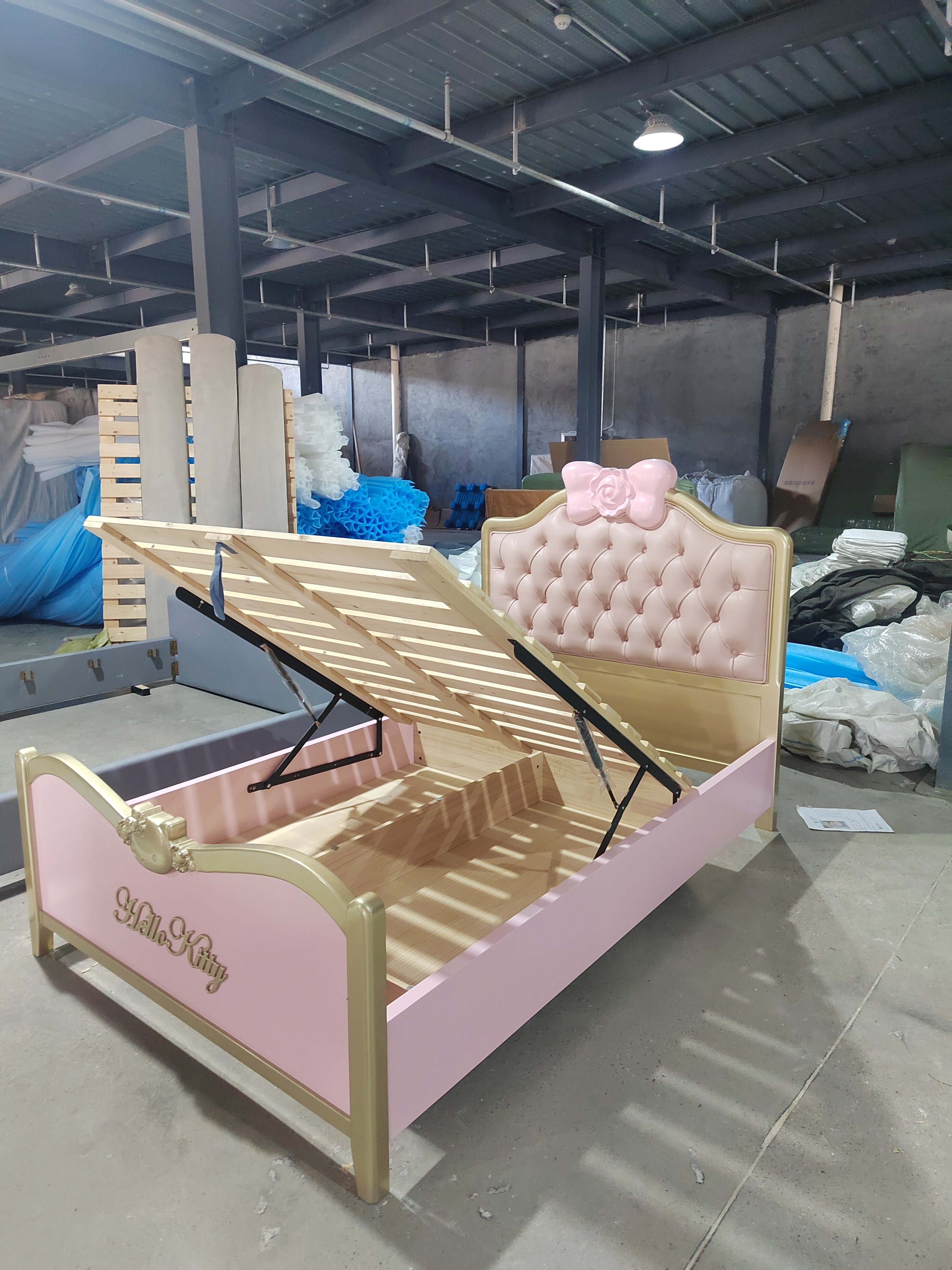 Hello kitty 女童床儿童床/儿童抽拉床