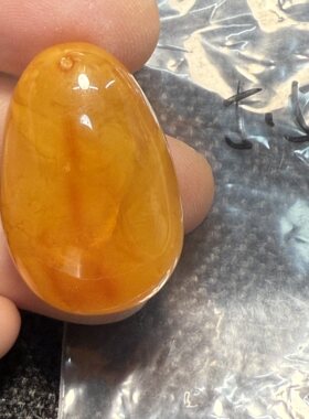 天然蜜蜡原石吊坠 平安扣 带皮