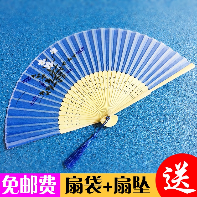 【包邮】夏季日式樱花折叠扇子中国风复古风折扇 动漫古典舞蹈扇