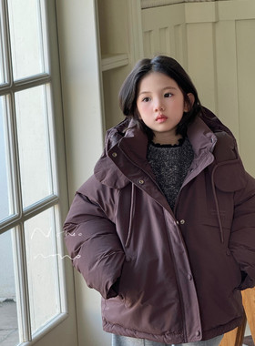 no家女童羽绒服冬季2024新款儿童韩版洋气白鸭绒冬天外套无吊牌