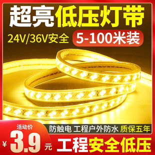 诺顿豪24v低压防水灯带led超亮工程工地塔吊隧道养殖户外照明36V