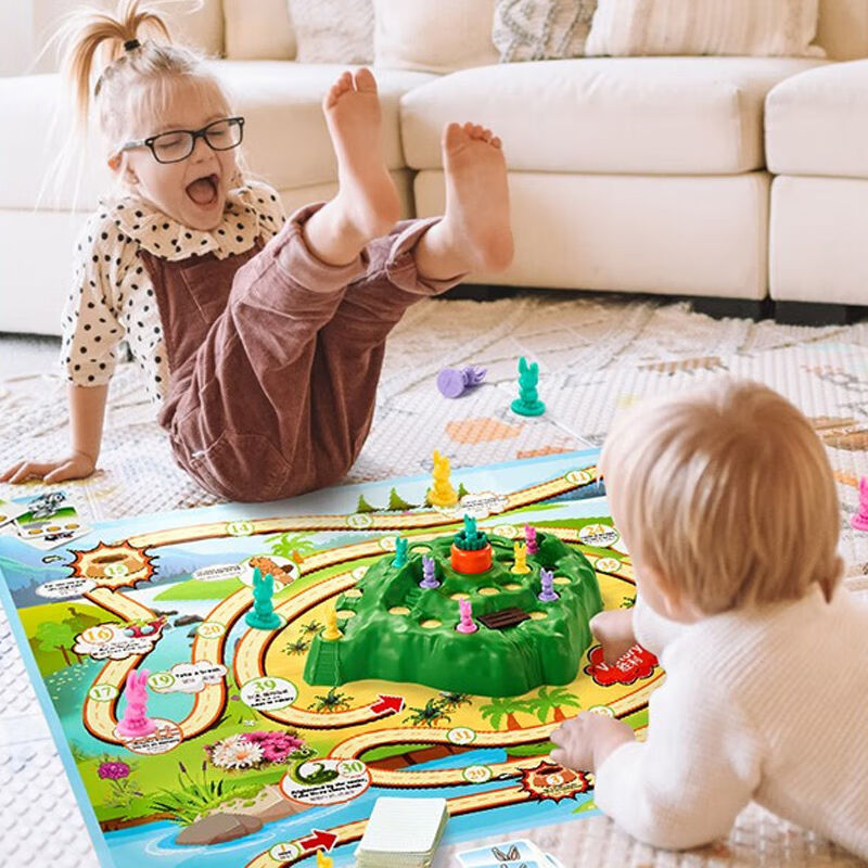 北欧时光兔子陷阱儿童双人对战玩具网红多人桌游启智力亲子互动游