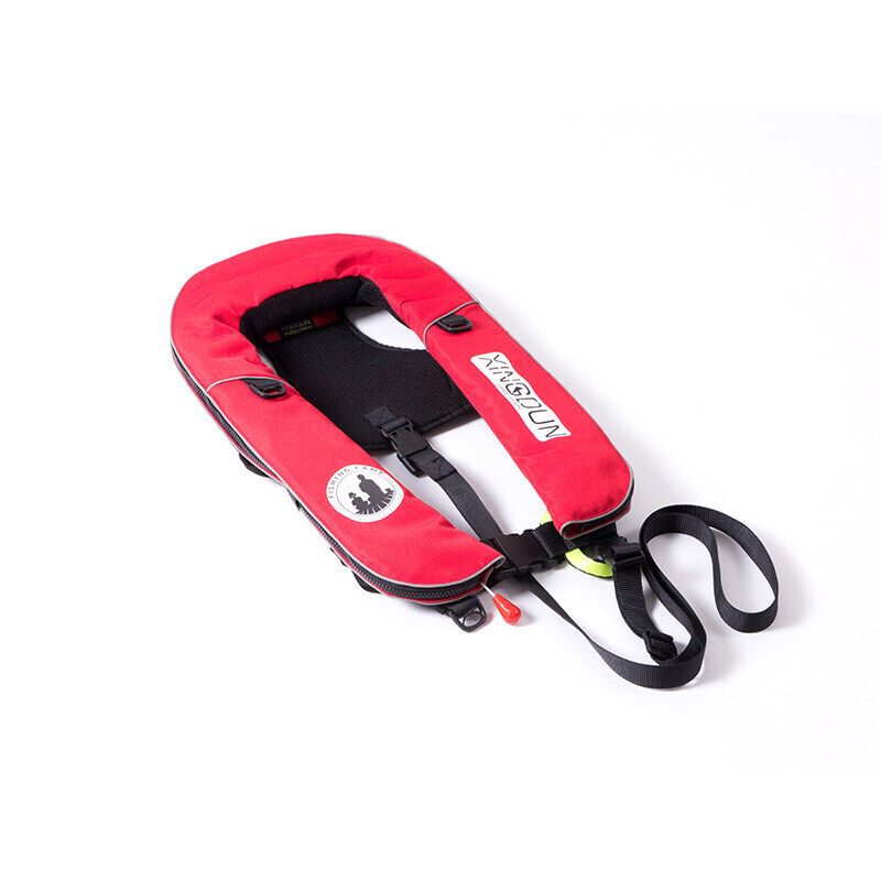 轻便钓鱼自动充气救生衣便携式船用垂钓大浮力成人马甲背矶钓红色