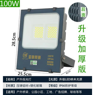 定制上海明LED投光灯户外工地泛光厂房照明灯200W100瓦防水探照40