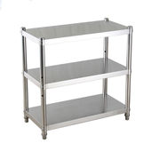 竹特不锈钢货架201三层长60宽30高100cm多功能仓库厨房置物架储藏