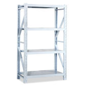 竹特仓储货架柜仓库货架展示柜超市货架置物架白色四层轻型200