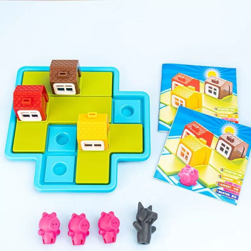 立盈三只小猪桌游儿童空间宝宝逻辑思维训练类玩具智力桌面游戏三