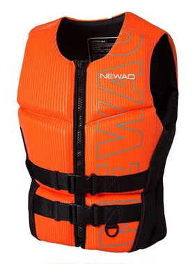 救生衣男女大浮力马甲海钓鱼船用漂流背心摩托艇冲浪游泳纯灰色L