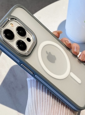钛灰色适用苹果16手机壳iphone15promax新款磁吸ip14透明磨砂15pro高级感12男女款14proamx简约13防摔16pm硬