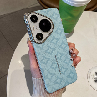 无边框圆周纹适用于pura80pro手机壳pura70高级感皮质pura80proUltra超薄pura70皮纹压印pura70pro+男款硬壳