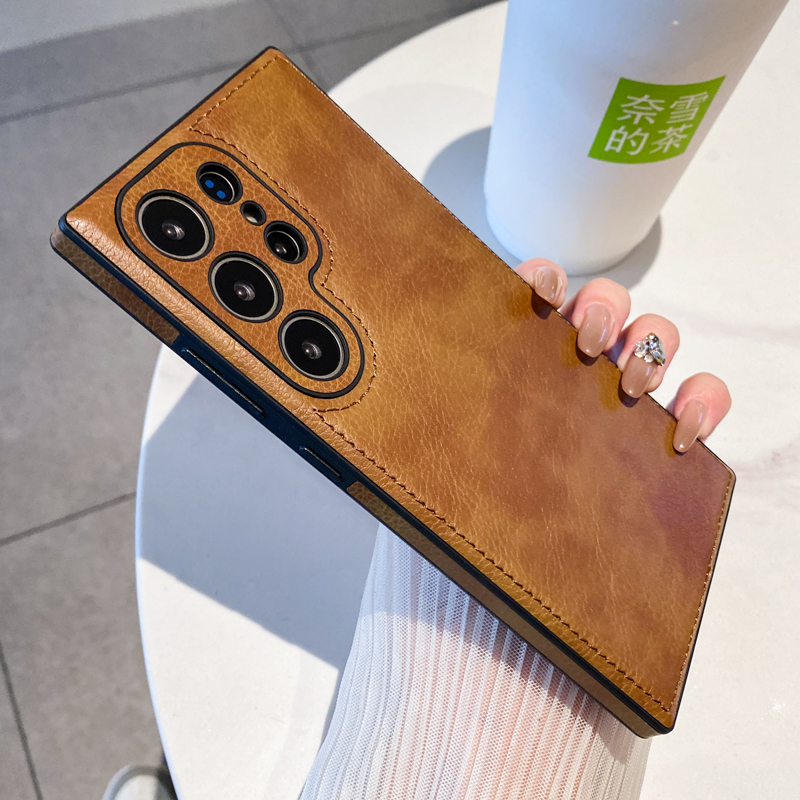 三星s24仿皮复古手机壳