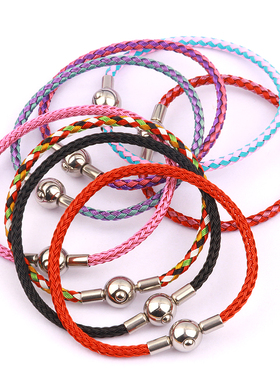 不锈钢圆扣编织钢丝绳手链不褪色