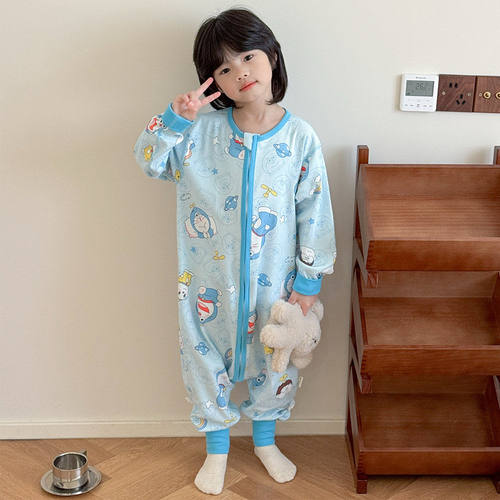 法国Anseola 2026新款宝宝睡袋春秋款纯棉婴儿睡衣儿童分腿防踢被