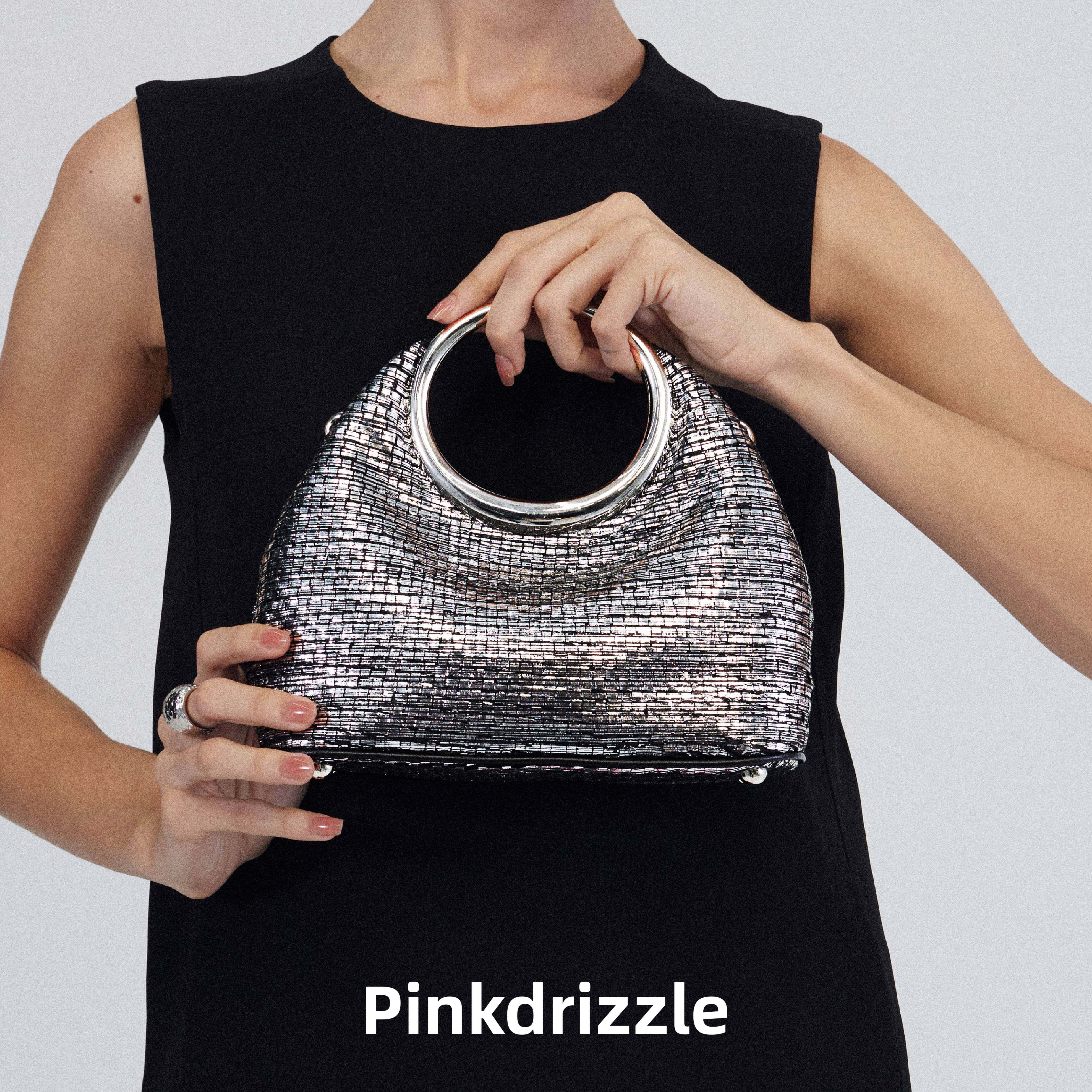 pinkdrizzle银河皓月手提斜跨编织包时尚单肩包新年礼物