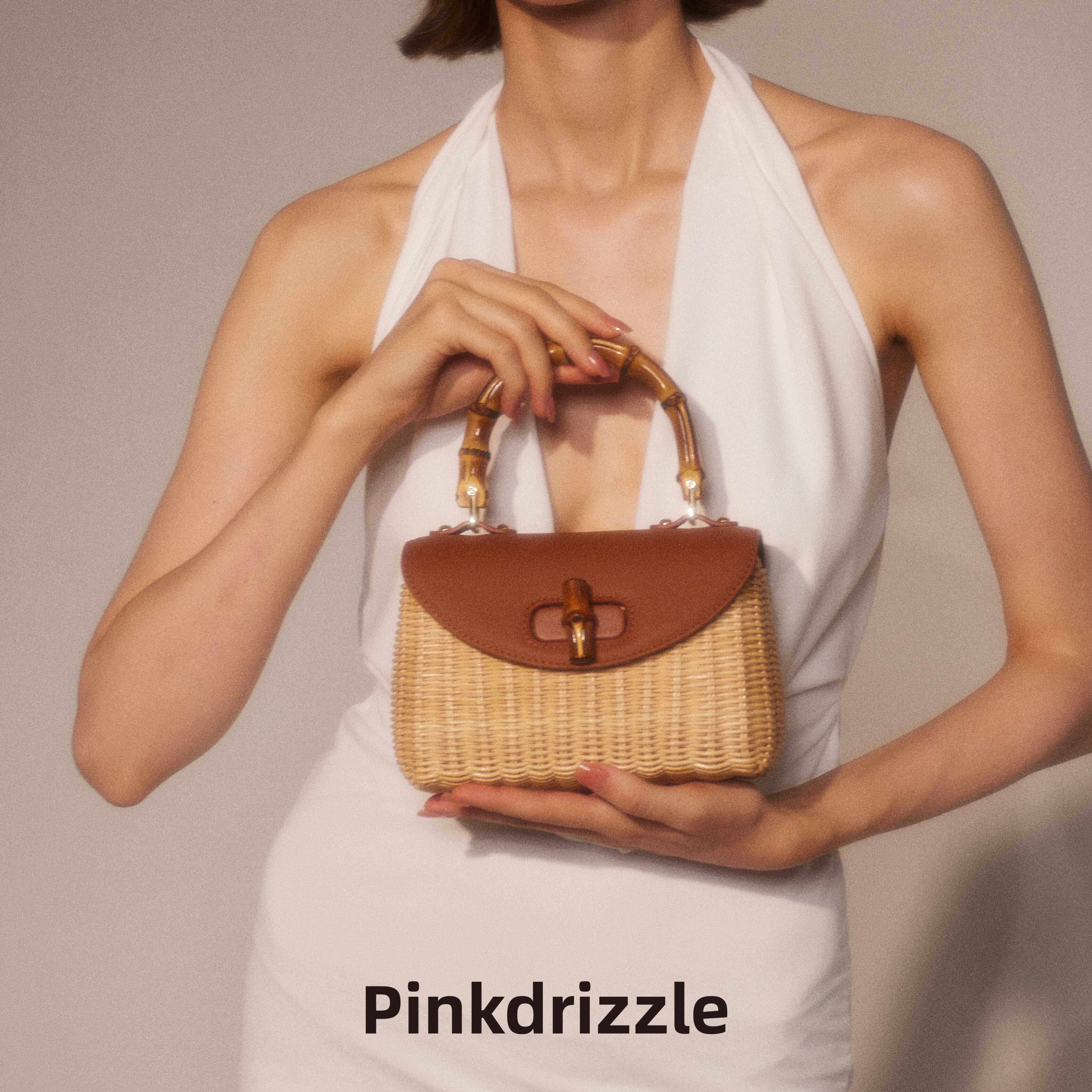 编织手工单肩斜跨包浮光竹韵气质