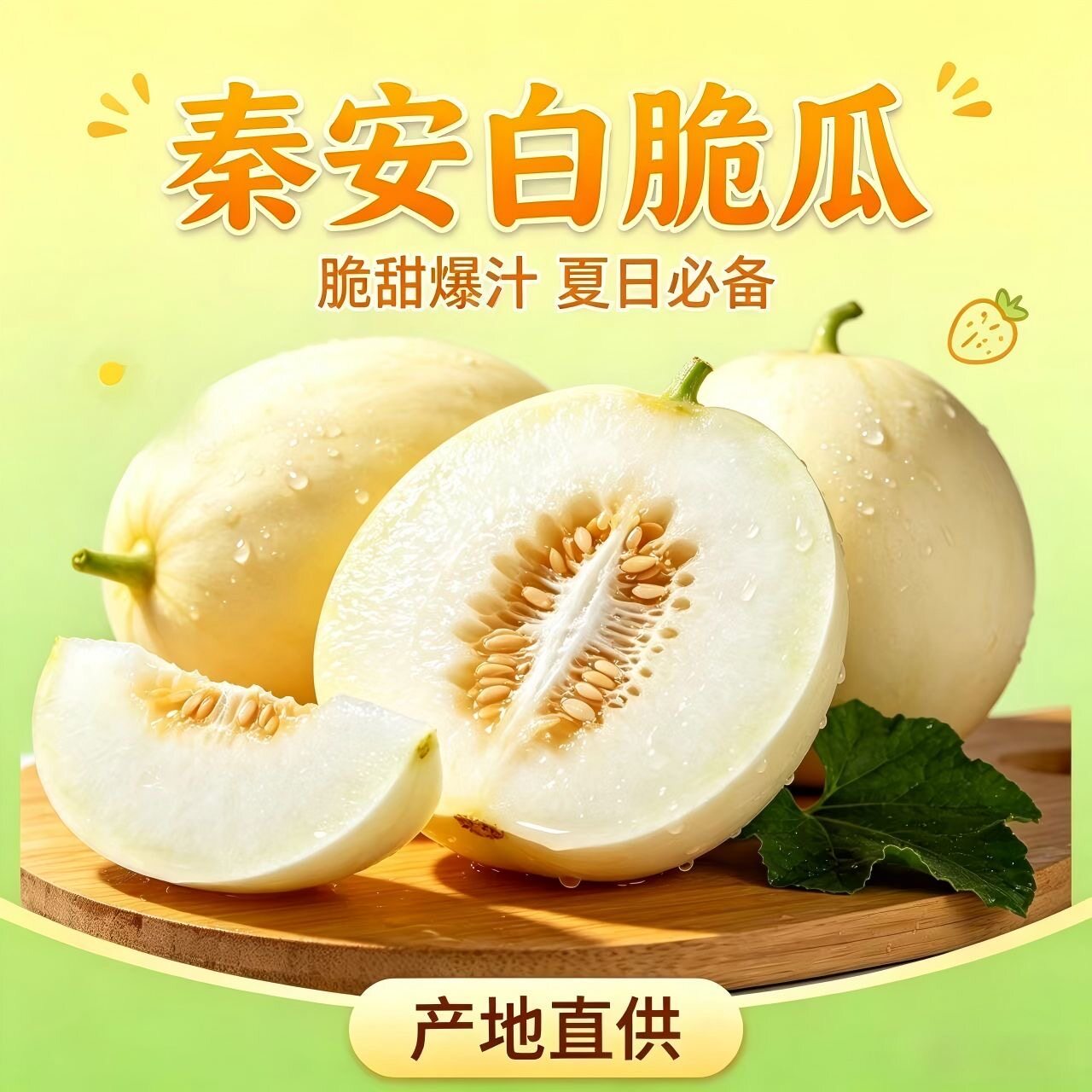 甘肃天水秦安甜瓜新鲜香瓜应当季孕妇时令水果小白瓜甜脆蜜瓜