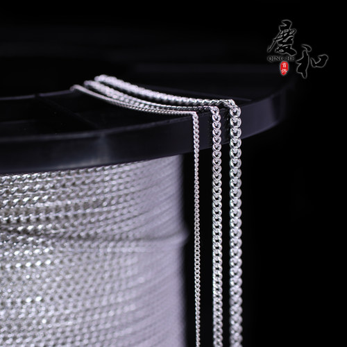 S925纯银弧边侧身链手工流苏细链