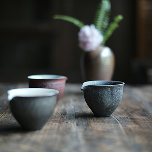 松风陶舍程伟手作陶艺肌理匀杯陶泥公道杯分茶器茶席功夫茶器具