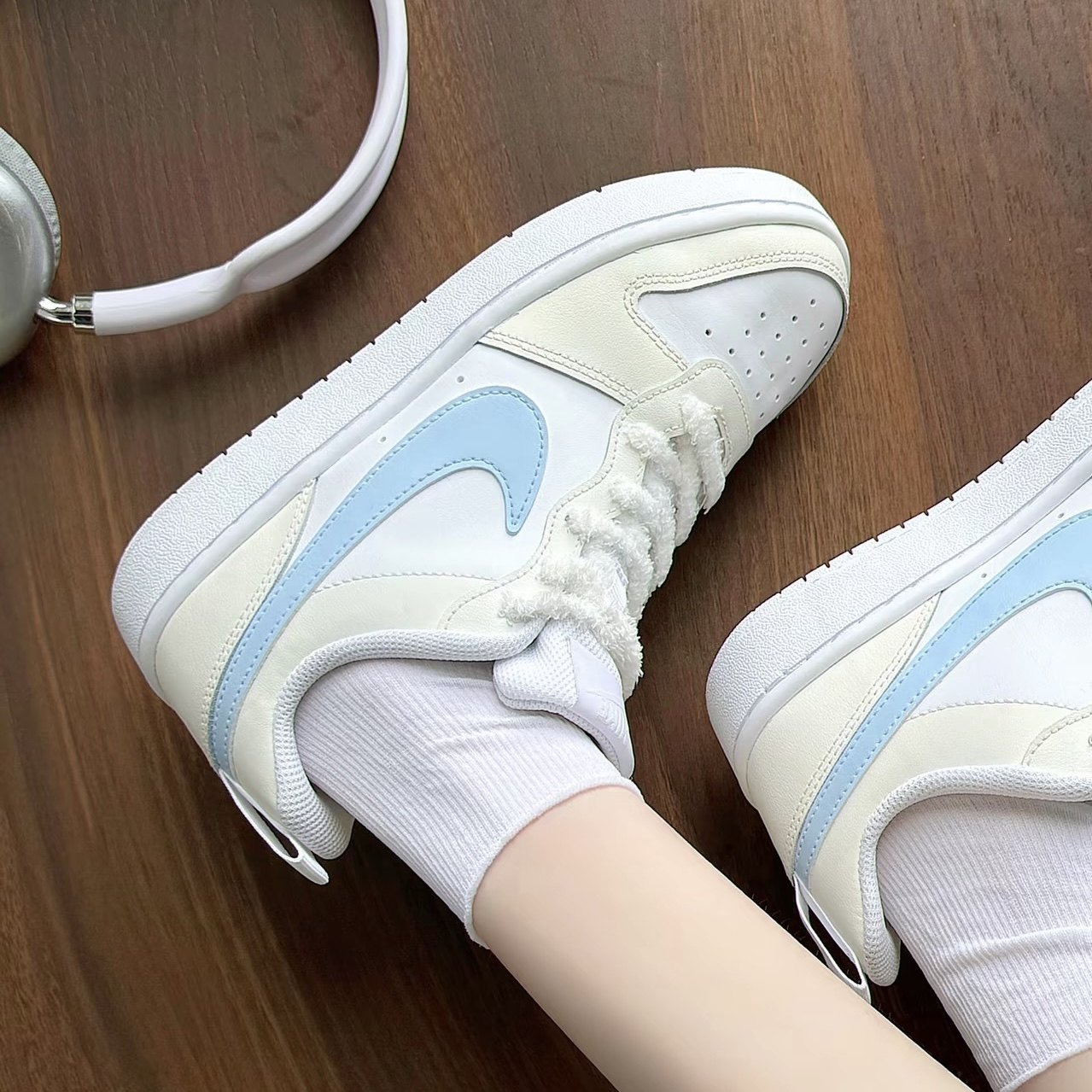 定制球鞋Nike Court Borough海盐蛋挞 奶油樱花 校园低帮板鞋女款,运动鞋new,板鞋,淘宝优惠券,粉丝福利购,淘宝优惠卷