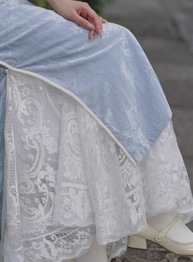 旗袍内搭衬裙蕾丝半身裙松紧复古百搭旗袍秋冬搭配打底遮胯显瘦