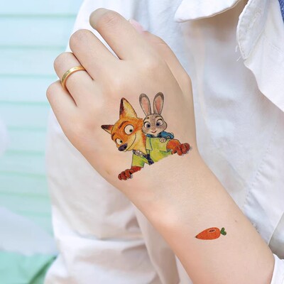 疯狂动物城2朱迪尼克闪粉纹身贴纸妆容卡通蛇兔节日礼物Zootopia