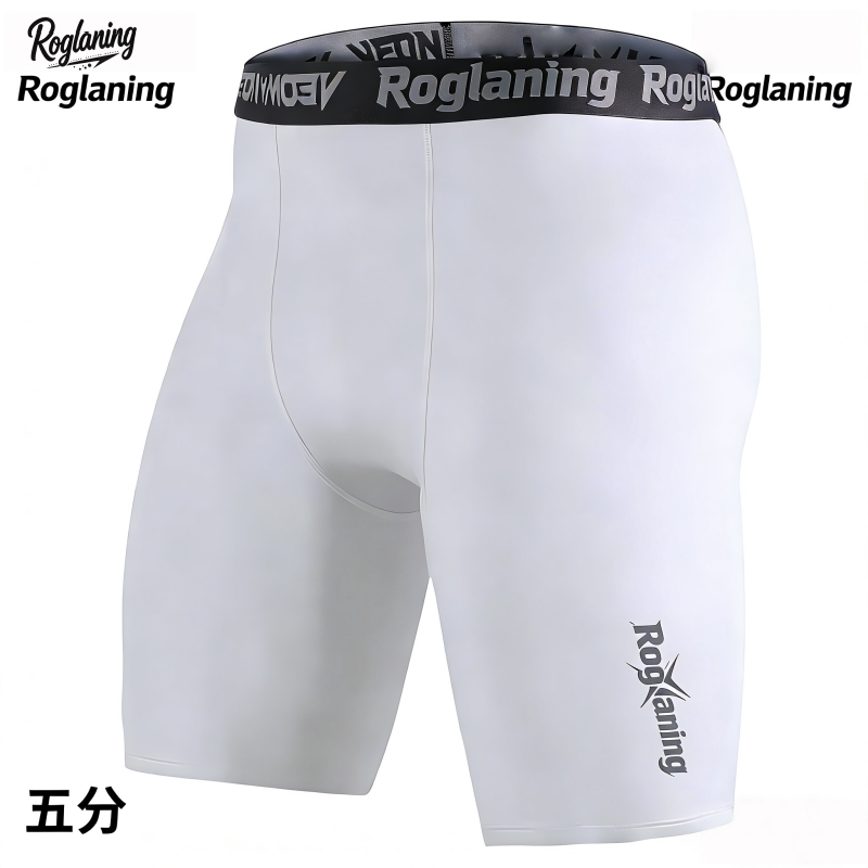 Roglaning五分篮球紧身裤运动训练健身透气高弹力压缩打底裤跑步