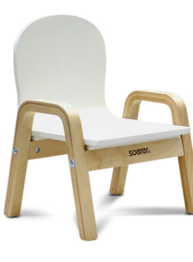 soerer婴幼儿童BB便携北欧小椅凳圆椅实木弯曲扶手靠背幼儿园M160