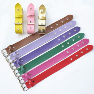 PU皮金属皮扣女士大衣风衣袖口皮带皮对扣调节带子绑带服装配件