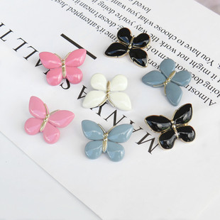 蝴蝶金属纽扣粉色黑白装饰扣时尚女装衬衫风衣短外套针织衫可爱扣