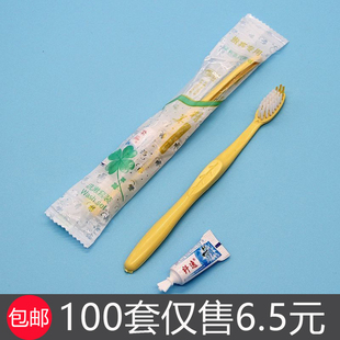 酒店宾馆一次性牙刷带牙膏套装民宿专用旅行洗漱用品家用待客软毛