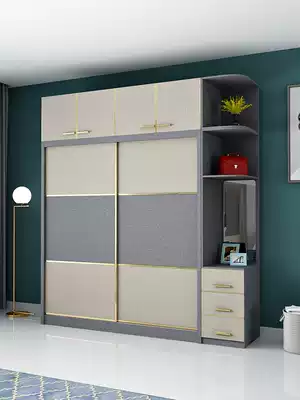 Wardrobe light luxury bedroom household sliding door small apartment Nordic modern simple adult storage large wardrobe sliding door
