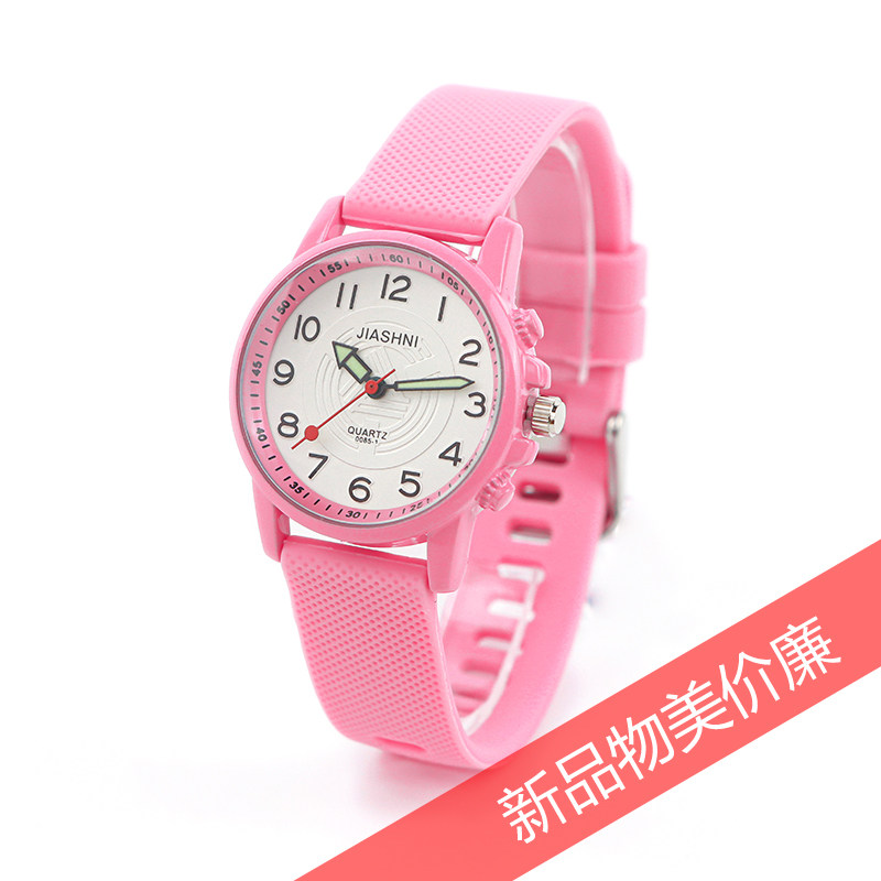夏季硅胶中小学生防水手表男女孩儿童果冻女生小众电子可爱指针表