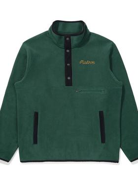 代购MALBON GOLF男士抓绒外套保暖防风透气耐磨绿色聚酯纤维