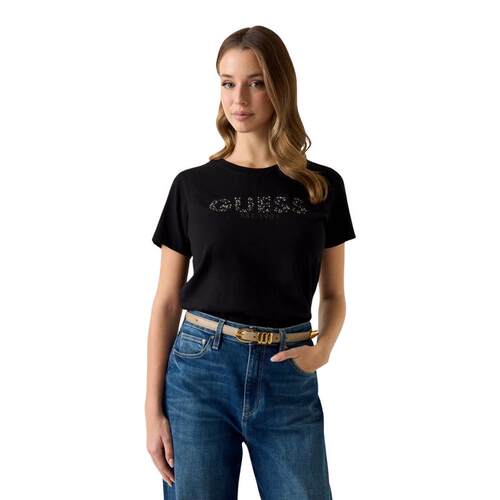 代购GUESS女士T恤透气舒适黑色日常夏季短袖爆款休闲