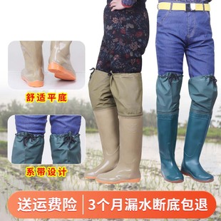 下田栽秧种地鞋农田水靴水田下水裤防滑耐磨过膝雨鞋插秧雨靴水裤