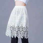 大码 卫衣下摆防走光遮臀神器300斤胖MM钩花蕾丝高腰拼接屁帘短裙