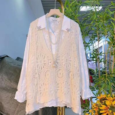 纯色V领叠穿马甲冰丝针织衫