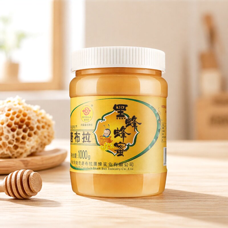 新疆黑蜂山花蜜纯正天然野生百花蜂蜜伊犁唐布拉农家自产2斤食品